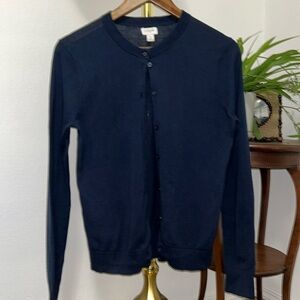 J. Crew button up navy blue cardigan